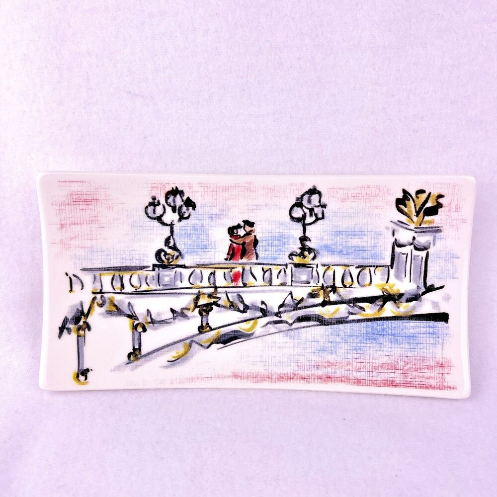 Gien Jolie Paris Letter Tray 7.5" x 4" Caroline Saint Georges France Ceramic